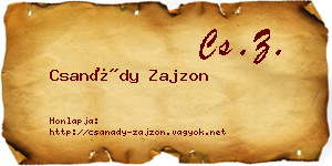 Csanády Zajzon névjegykártya